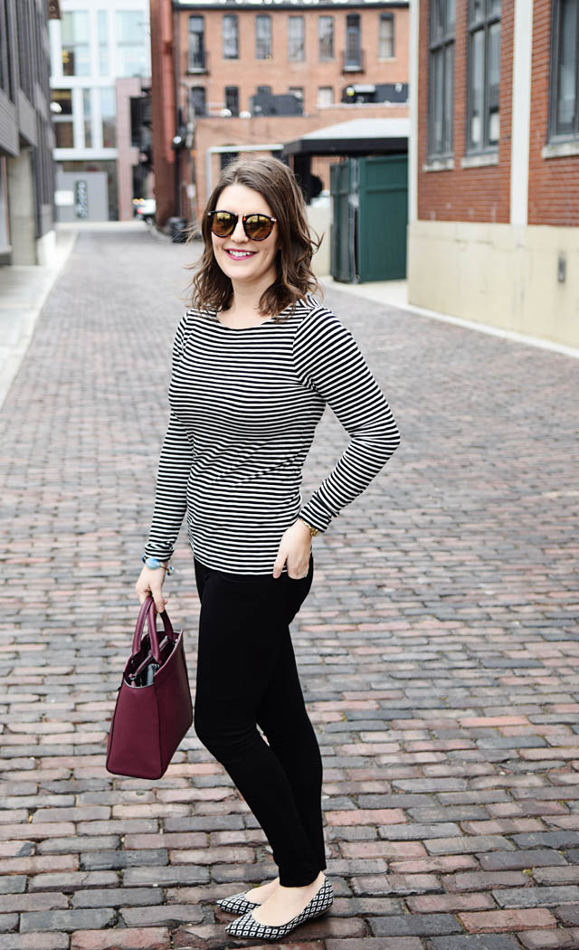 Black and White Striped Top J Crew
