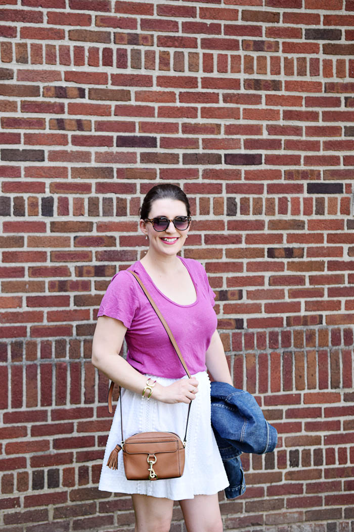 Rebecca Minkoff MAB Camera bag has become my favorite purse for summer. It's lightweight and classic. See the whole look on AnExplorersHeart.com