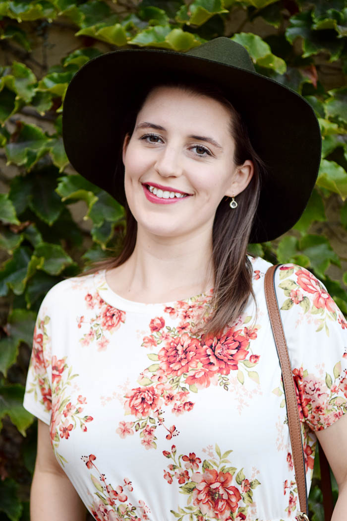 BB Styled Floral Midi Dress - see how I styled the full look on AnExplorersHeart.com