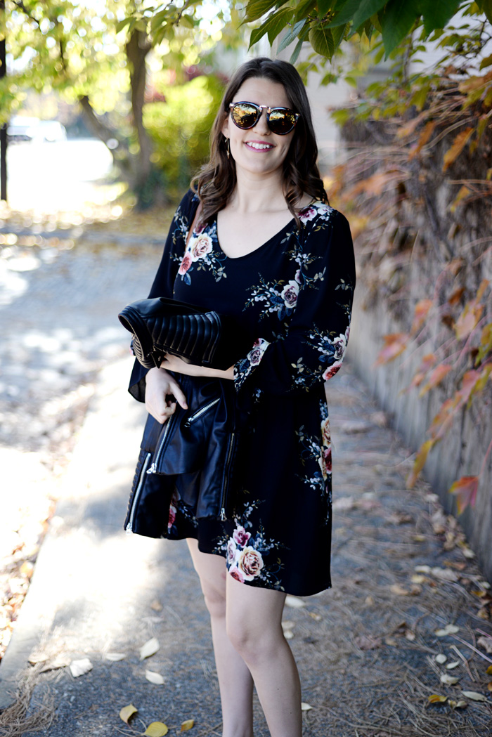 Boho Blu Black Floral Dress on AnExplorersHeart.com