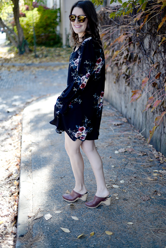 Boho Blu Black Floral Dress on AnExplorersHeart.com