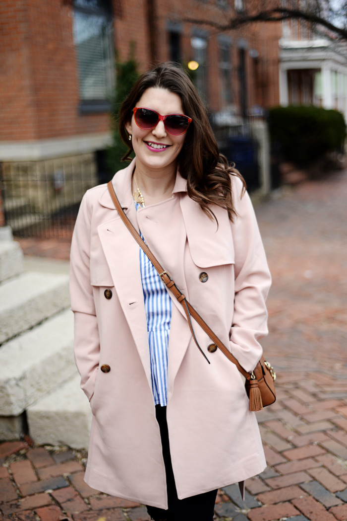 Abercrombie & Fitch Blush Pink Trench on AnExplorersHeart.com